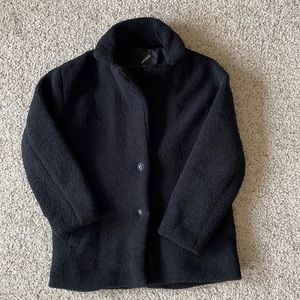 Women’s black teddy coat